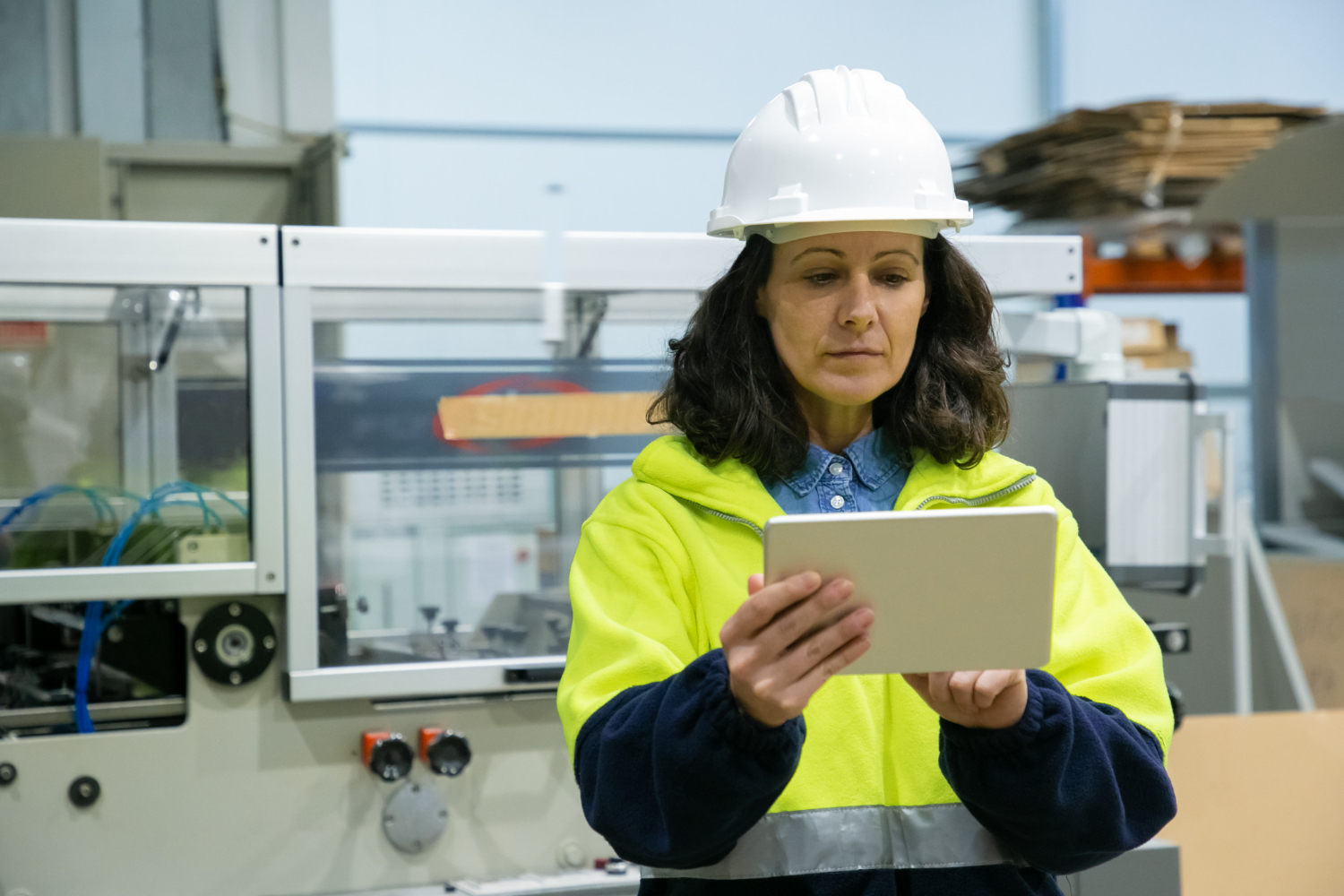 Une femme technicien méthodes en industrie